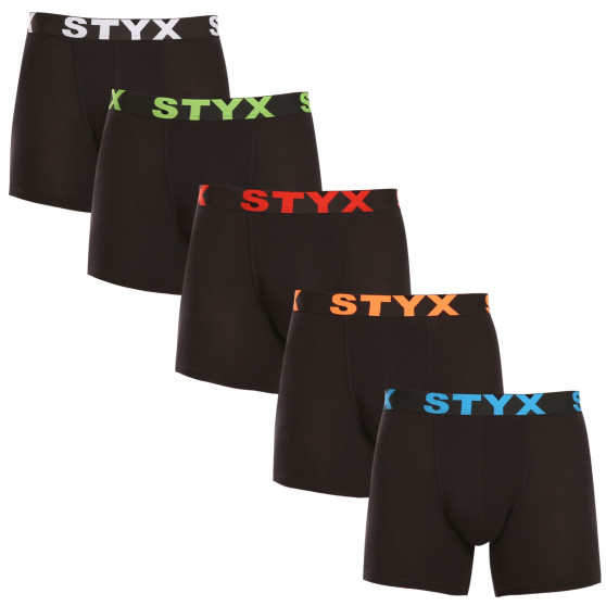 5PACK Boxers para hombre Styx long sport elastic negro (5U9602)