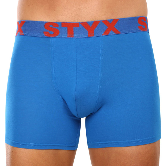 3PACK Boxers hombre Styx largo sport elástico azul (3U1167)