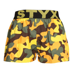 Niños pantalones cortos Styx arte deportes goma camuflaje amarillo (BJ1559)