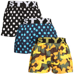 3PACK Pantalón corto niño Styx art sports goma multicolor (3BJ15901)