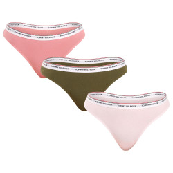 3PACK tanga de mujer Tommy Hilfiger sobredimensionado multicolor (UW0UW04894 0R6 )