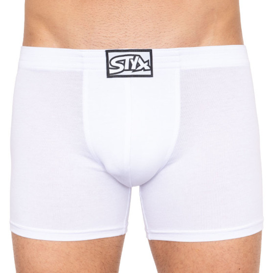 3PACK Boxers para hombre Styx largo clásico elástico blanco (3F1061)