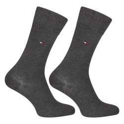 2PACK calcetines de hombre Tommy Hilfiger alto gris (371111 030)