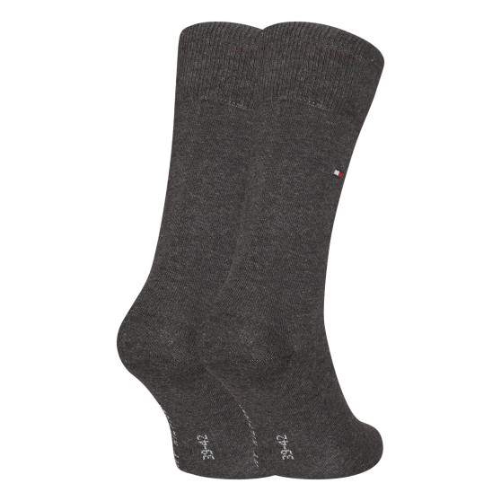 2PACK calcetines de hombre Tommy Hilfiger alto gris (371111 030)