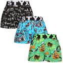 3PACK Pantalón corto niño Styx art sports goma multicolor (3BJ15782)