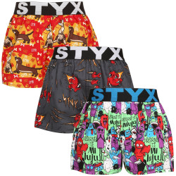 3PACK Pantalón corto niño Styx art sports goma multicolor (3BJ15245)