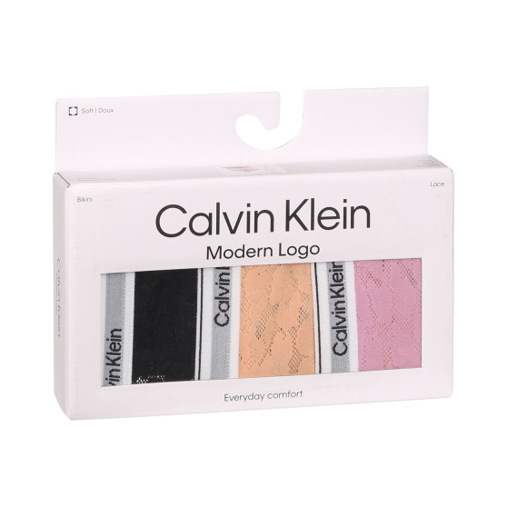 3PACK braguitas de mujer Calvin Klein sobredimensionado multicolor (QD5080E-GP9)