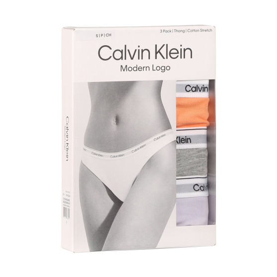 3PACK tanga de mujer Calvin Klein multicolor (QD5209E-NPA)