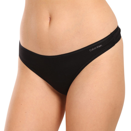 3PACK tanga de mujer Calvin Klein negro (QD5217E-UB1)