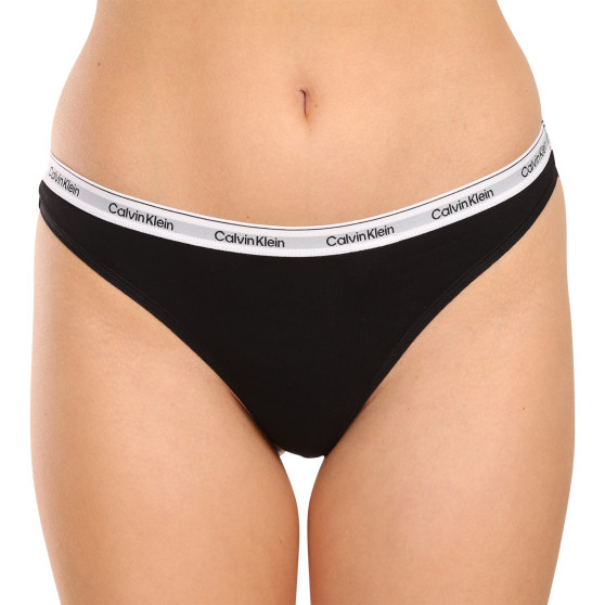 3PACK tanga de mujer Calvin Klein negro (QD5209E-UB1)