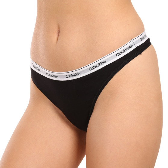 3PACK tanga de mujer Calvin Klein negro (QD5209E-UB1)