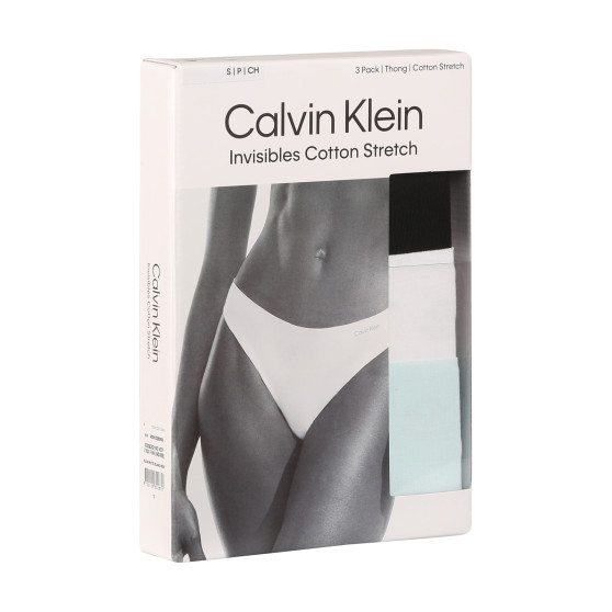 3PACK tanga de mujer Calvin Klein multicolor (QD5219E-NOY)