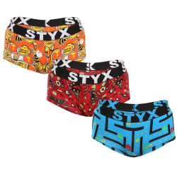 3PACK bragas de mujer Styx art with leg multicolor (3IN12914)