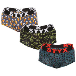 3PACK bragas de mujer Styx art with leg multicolor (3IN12672)