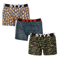 3PACK Boxers boxer hombre Styx largo arte deportes elástico multicolor (3U12672/2)