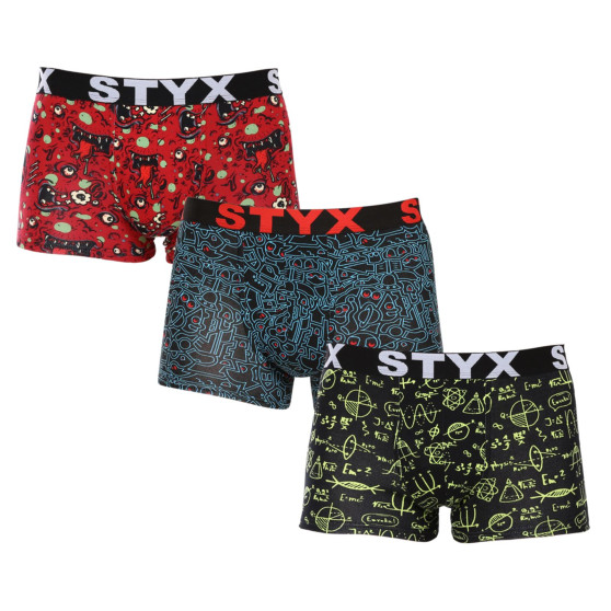 3PACK Boxers para hombre Styx art sports goma multicolor (3G12612)