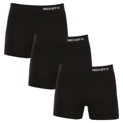 3PACK Boxers para hombre Nedeto bamboo sin costuras negro (3NDTB001S)