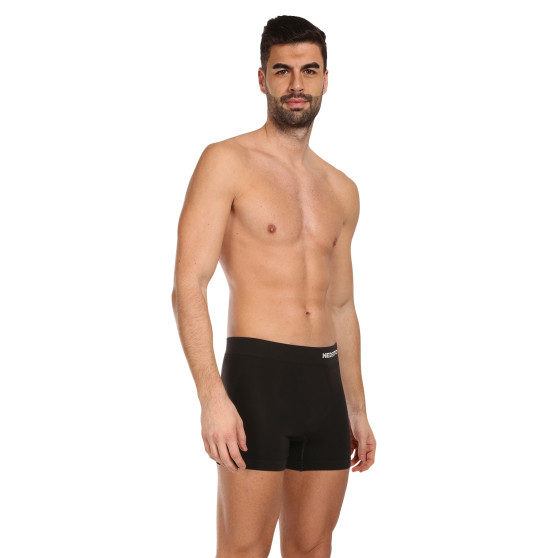 3PACK Boxers para hombre Nedeto bamboo sin costuras negro (3NDTB001S)