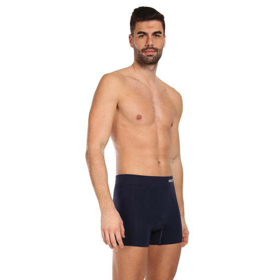 3PACK Boxers para hombre Nedeto bamboo azul sin costuras (3NDTB002S)