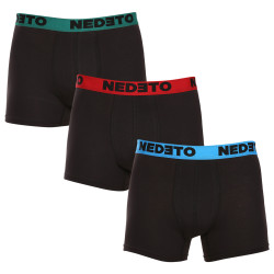 3PACK Boxers para hombre Nedeto negro (3NB002)