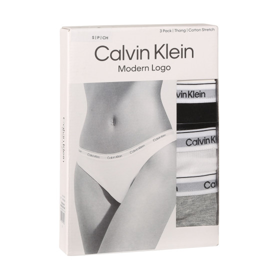 3PACK tanga de mujer Calvin Klein multicolor (QD5209E-MPI)