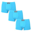 3PACK Boxers para hombre Styx goma clásica azul claro (3Q1169)