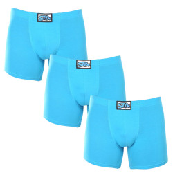 3PACK Boxers para hombre Styx long classic goma azul claro (3F1169)