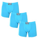 3PACK Boxers para hombre Styx long classic goma azul claro (3F1169)