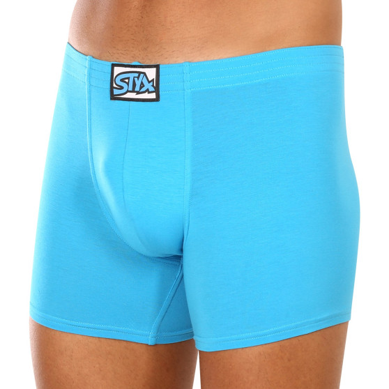 3PACK Boxers para hombre Styx long classic goma azul claro (3F1169)