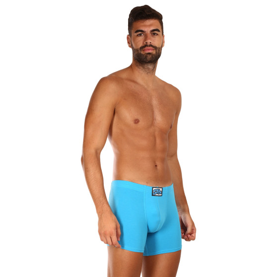 3PACK Boxers para hombre Styx long classic goma azul claro (3F1169)