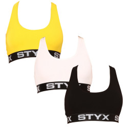 3PACK sujetador de mujer Styx sport multicolor (3IP09018)