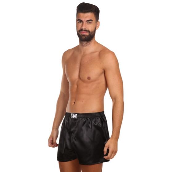 3PACK Calzones de hombre Styx classic elastic satin negro (3C0960)