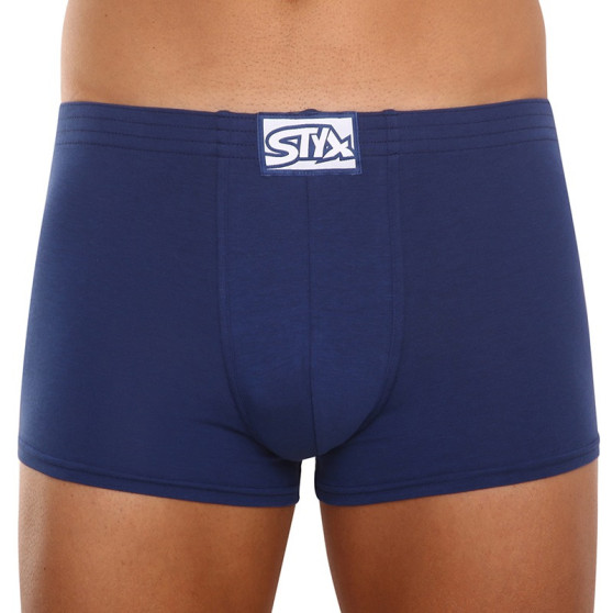 3PACK Boxers para hombre Styx goma clásica azul oscuro (3Q0968)