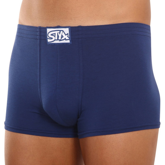 3PACK Boxers para hombre Styx goma clásica azul oscuro (3Q0968)