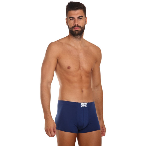 3PACK Boxers para hombre Styx goma clásica azul oscuro (3Q0968)