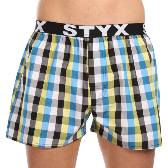 3PACK Calzones de hombre Styx deportivo elástico multicolor (3B102426)