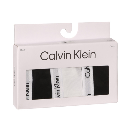 3PACK tanga de mujer Calvin Klein multicolor (QD3587E-WZB)