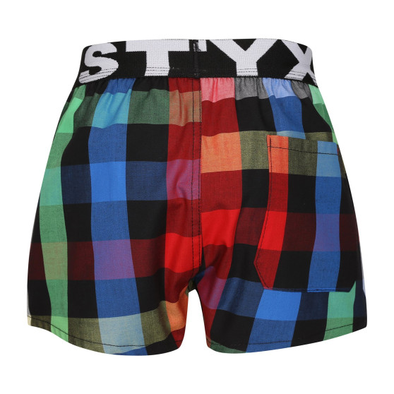 Pantalón corto para niños Styx elástico deportivo multicolor (BJ1012)