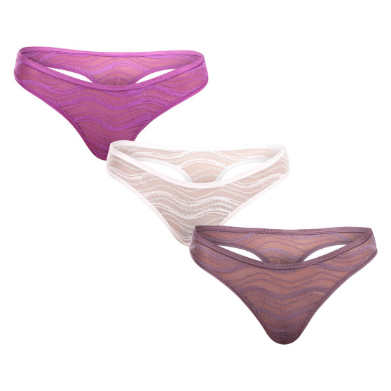 3PACK tanga de mujer Calvin Klein multicolor (QD5216E-NOW)