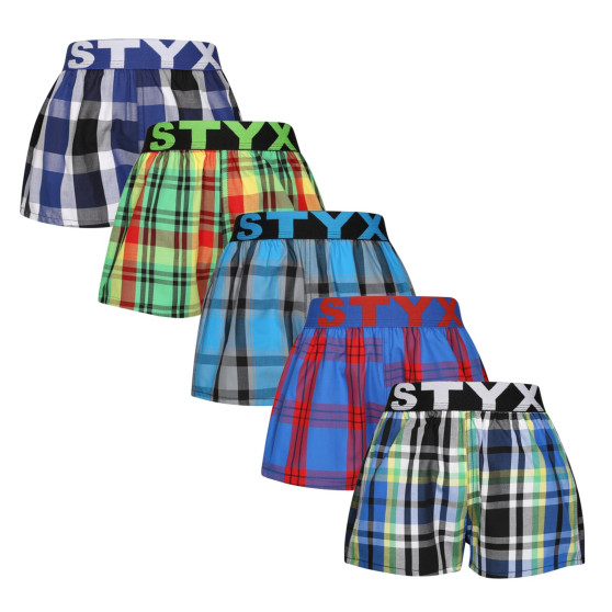 5PACK pantalón corto para niños Styx elástico deportivo multicolor (5BJ1167890)