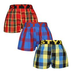 3PACK pantalón corto para niños Styx elástico deportivo multicolor (3BJ11456)