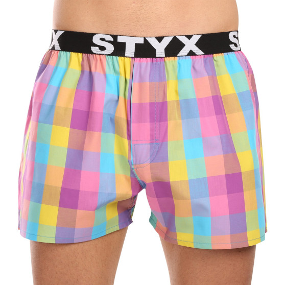 5PACK Calzones de hombre Styx deportivo elástico multicolor (5B102630)