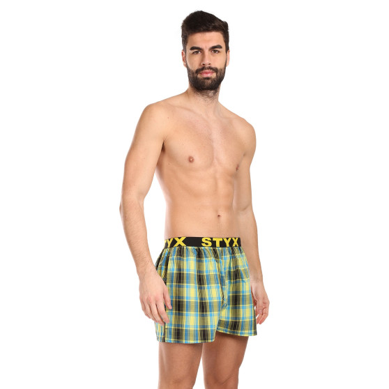 5PACK Calzones de hombre Styx deportivo elástico multicolor (5B102125)