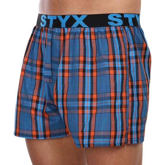 3PACK Calzones de hombre Styx deportivo elástico multicolor (3B100710)