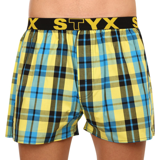 3PACK Calzones de hombre Styx deportivo elástico multicolor (3B092140)