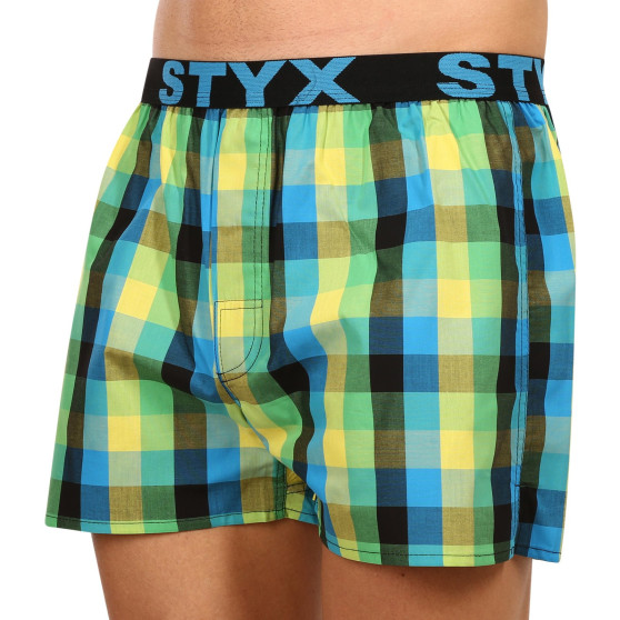 3PACK Calzones de hombre Styx deportivo elástico multicolor (3B092638)