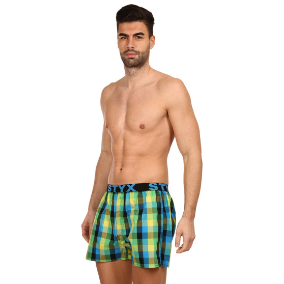 3PACK Calzones de hombre Styx deportivo elástico multicolor (3B092638)