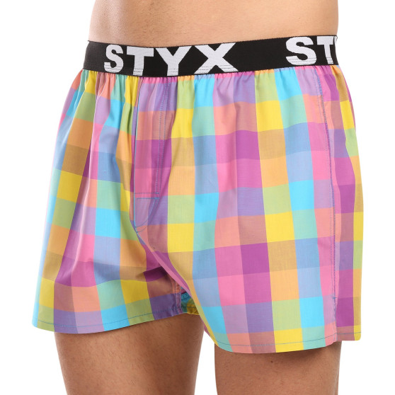 3PACK Calzones de hombre Styx deportivo elástico multicolor (3B102830)