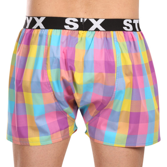 3PACK Calzones de hombre Styx deportivo elástico multicolor (3B102830)