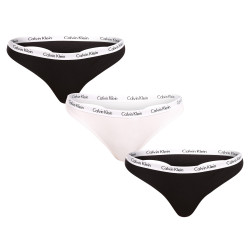 3PACK tanga de mujer Calvin Klein multicolor (QD3587E-WZB)